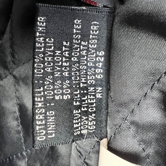 VTG Wilsons Leather Mens Field Jacket 90s Cargo Parka Black Thinsulate Med Biker - Picture 13 of 16